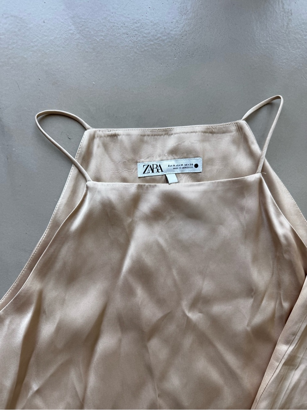Zara cream beige satin tank and pants set - Picture 6 of 9